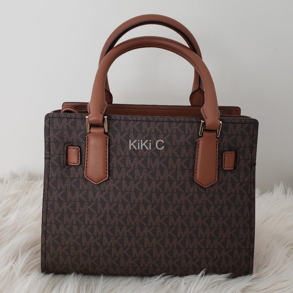 Michael Kors Hamilton Small Logo Satchel Brown 35F1GHMS1B - Picture 4 of 17